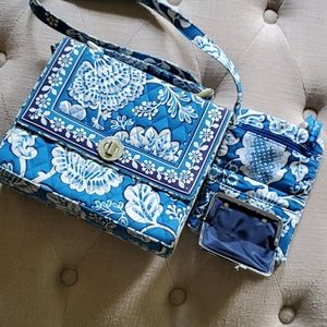Vera Bradley  Blue Lagoon convertible crossbody